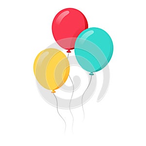 Bunch of balloons in cartoon flat style