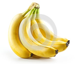 Bunch of bananas isolated on white