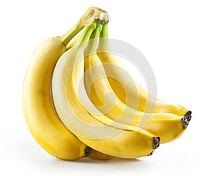 Bunch of bananas isolated on white photo