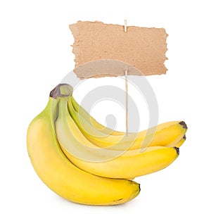 Bunch of bananas with tag