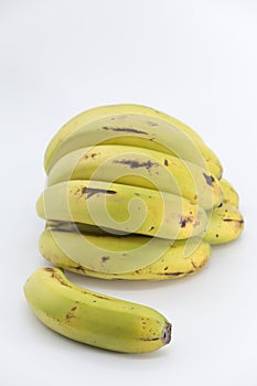 Bunch of bananas on white background