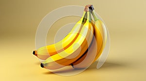 A bunch of bananas on a yellow background