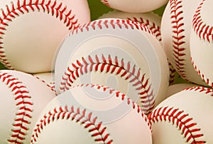 Bunch of baseballs photo
