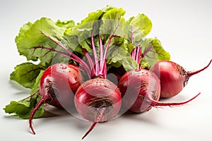 bunch of Beets on white background