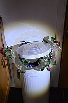 A bunch of binned roses