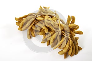 Bunch of boiled soybean with shell