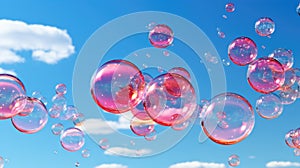 A bunch of bubbles floating in the air. Generative AI image.