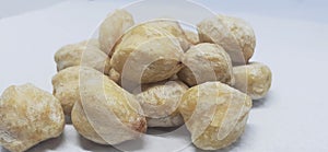 A bunch candlenut in white background