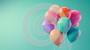 The Colorful Balloon Cluster.AI generated image photo