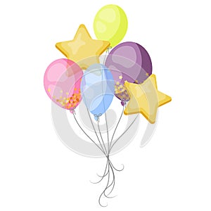 Bunch of colorful bright balloon for birthday party