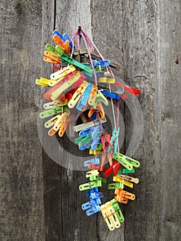 bunch of colorful cloth pegs