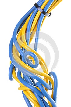 Bunch of colorful electrical cables