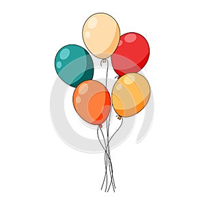 Bunch of colorful helium balloons