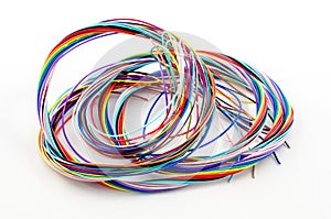 A bunch of colourful cables