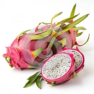 A bunch of dragon fruit on a transparent background