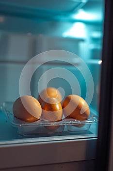 A bunch of eggs sitting inside of an open refrigerator