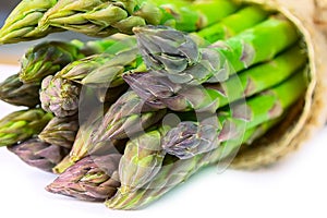 Bunch of fresh asparagus close-up