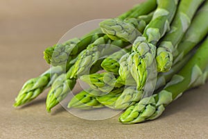 Bunch of fresh asparagus close-up.