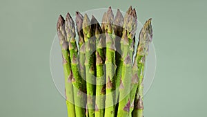 Bunch of fresh asparagus close up