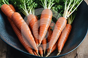 Bunch of fresh carrots with green leaves. Vegetarian food. Vegetarianism and healthy eating. healthy food concept. Generative AI