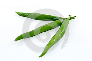 Bunch of fresh green chili peppers