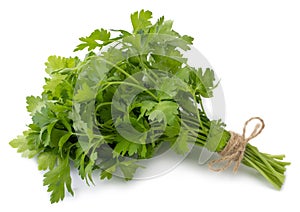 Bunch fresh parsley isolated on white background