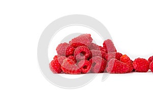 A bunch of fresh raspberries.