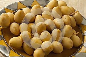 Bunch of fresh yellow dates