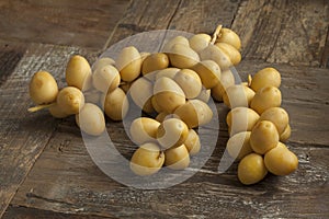 Bunch of fresh yellow dates