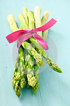 Bunch of fresh young asparagus tips