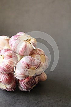 A bunch of garlic, a bunch of fresh garlic, a natural antibiotic, fresh seasoning