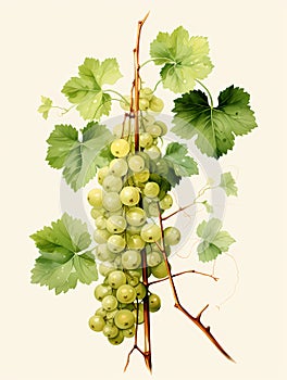 A Bunch Of Grapes On A Vine