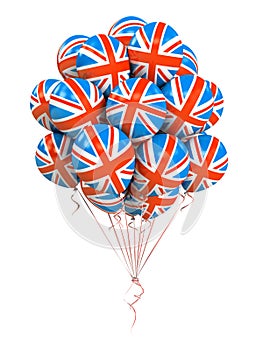 Bunch of Great Britan flag balloons photo