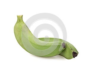 Bunch of green banana isolated on white background