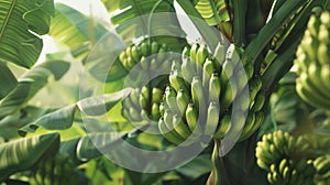 A Bunch of Green Bananas.AI generated image