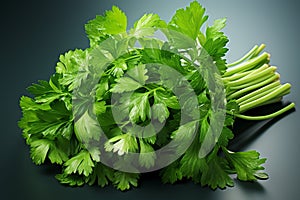 bunch of green fresh parsley close up