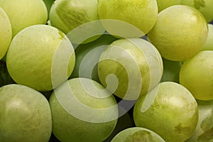 Bunch of green fresh ripe juicy grapes as background
