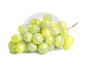 Bunch of green fresh ripe juicy grapes isolated