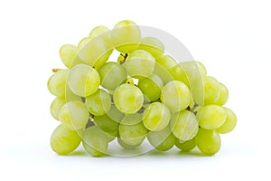 Bunch of green grapes isolated on the white background