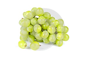 Bunch of green grapes isolated on the white background