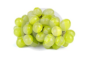 Bunch of green grapes isolated on the white background
