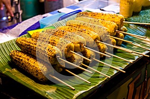 Roasted corns ready to be served ! photo