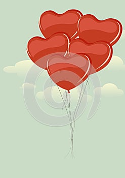 Bunch of heart shaped balloons
