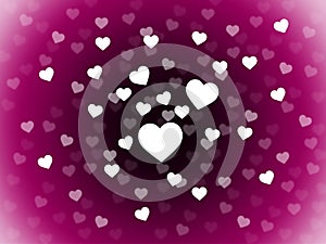 Bunch Of Hearts Background Means Attraction Affection And In Lo