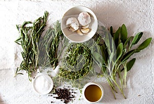 Bunch of herbs for cooking