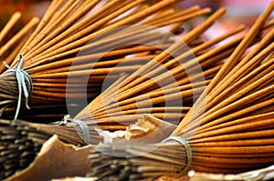Bunch of incense sticks in the market