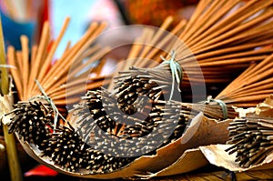 Bunch of incense sticks in the market