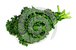 Bunch of kale over a white background