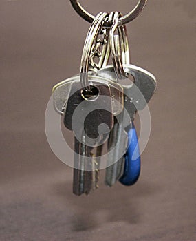 Bunch of keys on the ring hanging