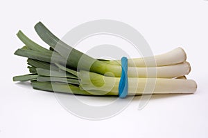 Bunch of leeks tied together